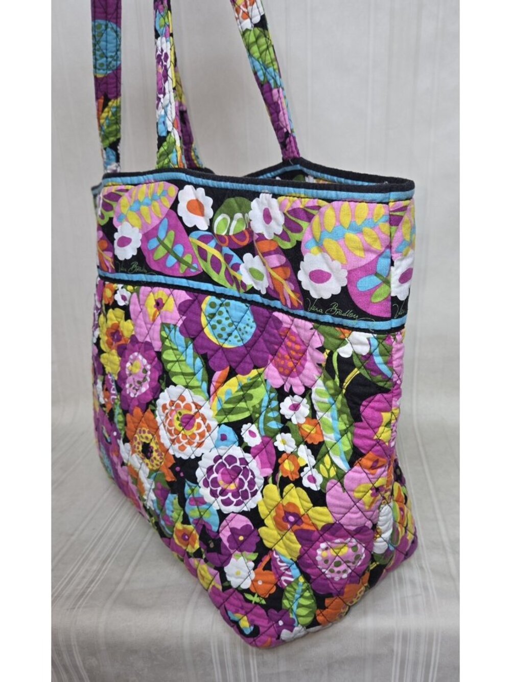 Vera Bradley Va Va Bloom Floral Large Tote Bag Purse Flowers Quilted Retired - Picture 4 of 8